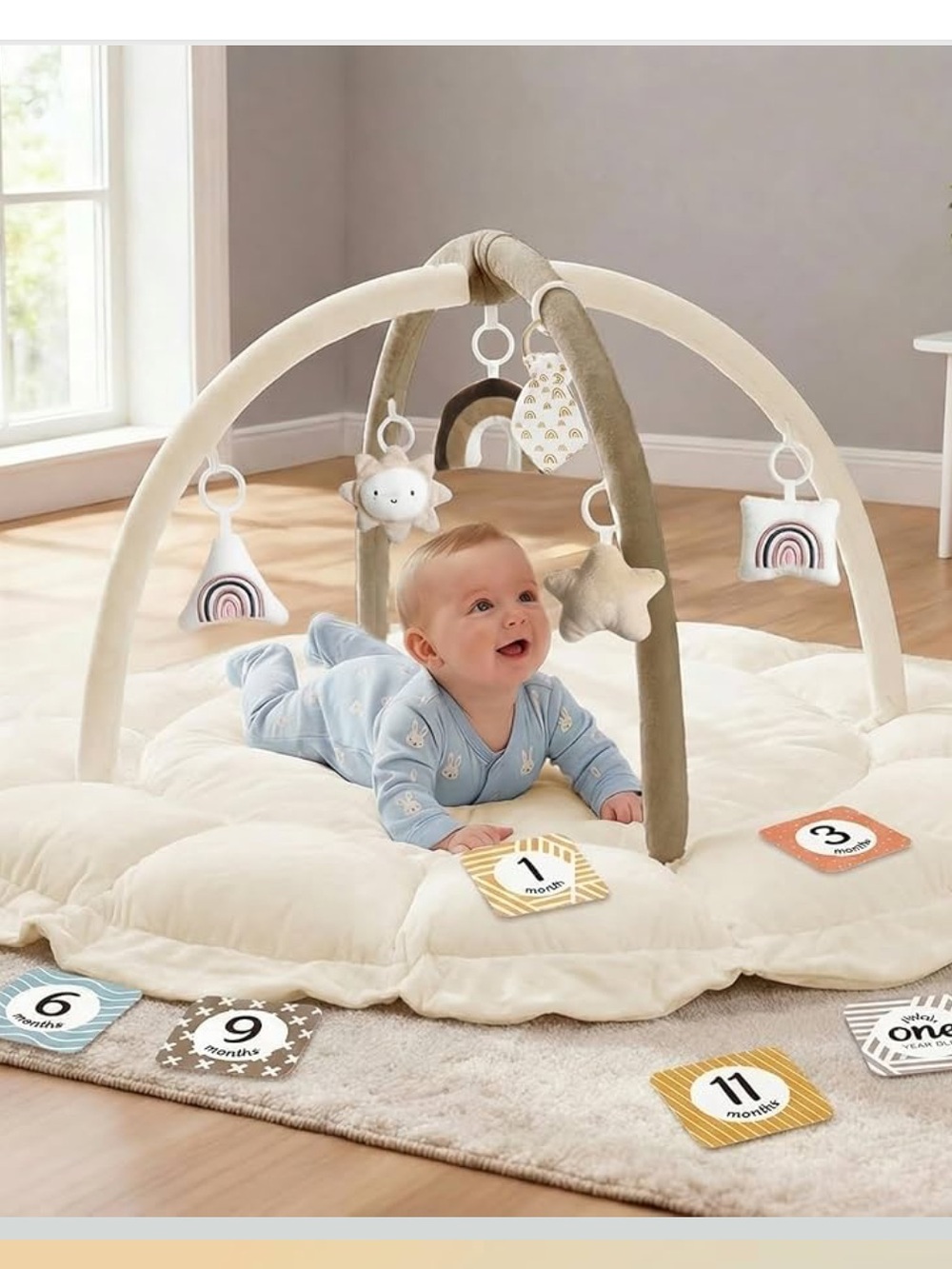 Mallify 5-in-1 Thick & Plush Baby Play Gym